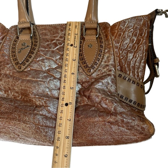 Authentic FENDI Etniko Shoulder Hand Bag Leather Brown - Picture 14 of 15